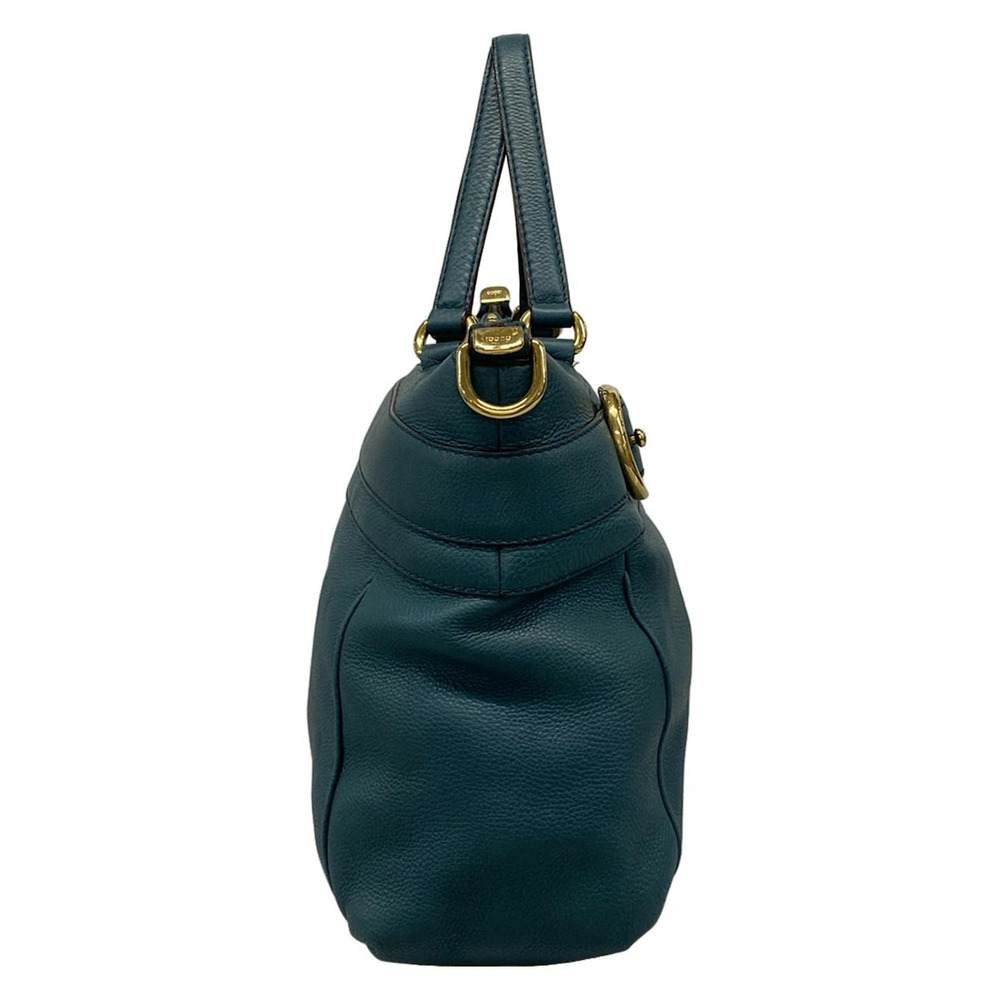 GUCCI handbag blue green leather - Picture 2 of 7